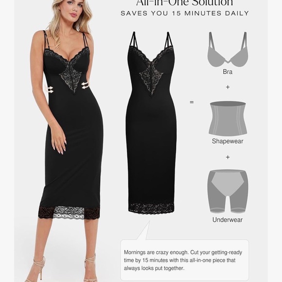 Elegant Black Lace Nightgown - Picture 8 of 9